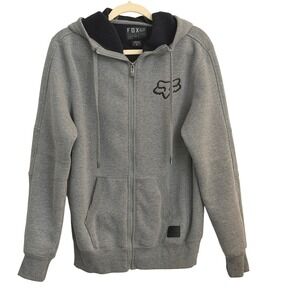 Fox Heritage Forged Zip Hoodie Gray Logo Sweatshirt Men's Small Streetwear
